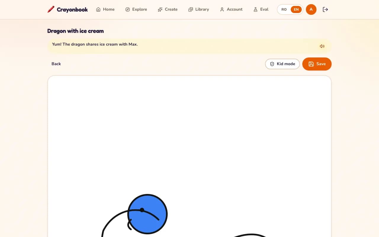 Colorat în browser, cu progres salvat